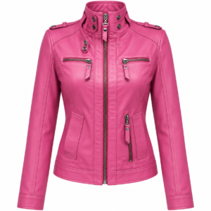 Leather Pink Jacket - Tuana Leather