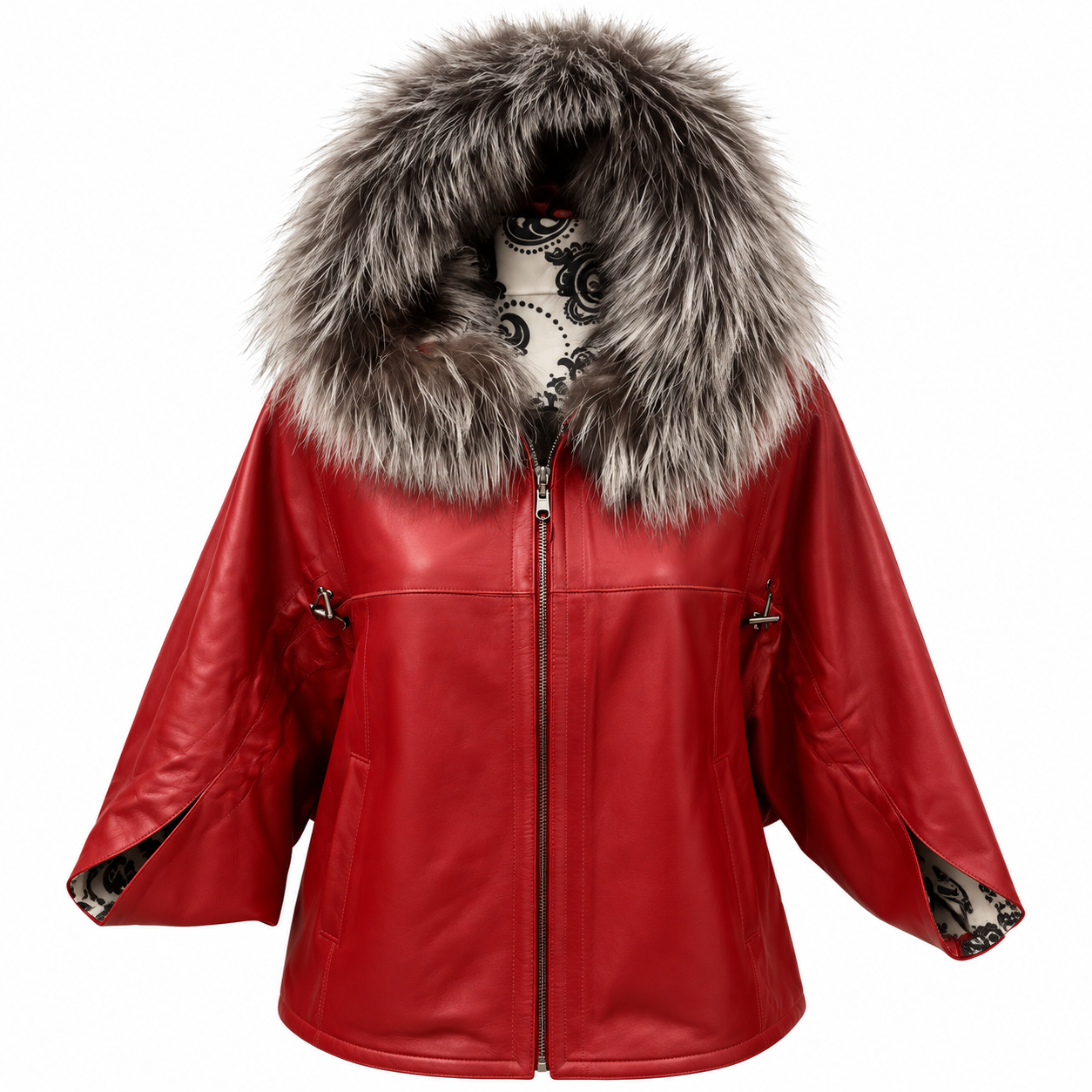 Red and Light Leather Jacket